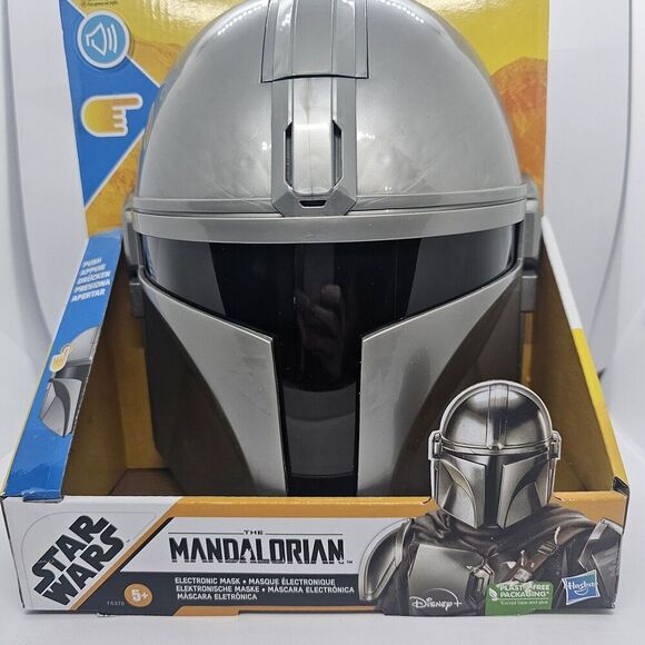 Star Wars The Mandalorian Electronic Mask Helmet by Hasbro, Disney Role Playing - Picture 2 of 11